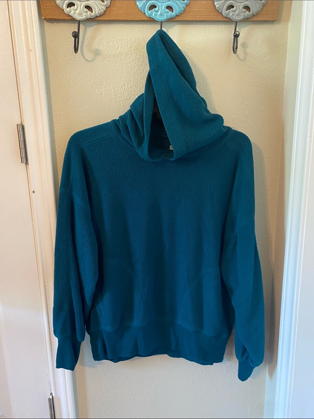 Teal Hooded Sherpa Pullover by So-Women’s Size Small